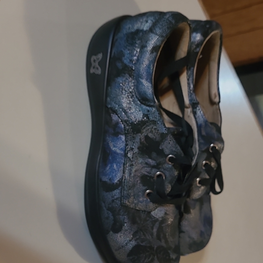 Alegria Blue Floral Women's Sneakers